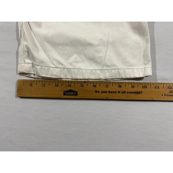 James Perse White Baggy Chino Wide Leg Flared Pants Y2K Cotton Trouser Sz 28 - Picture 8 of 14